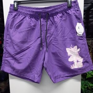 Neff Purple Athletic Shorts Lightweight Sporty Design